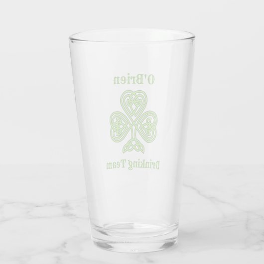 St Patricks Day Irish Drink Team Kleeblatt Glas (Rückseite)