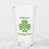 St Patricks Day Irish Drink Team Kleeblatt Glas (Vorderseite)