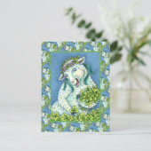 ST. PATRICK'S DAY IRISH EWE, SHEEP & KLEEBLATTS POSTKARTE (Stehend Vorderseite)