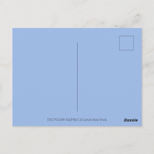 ST. PATRICK'S DAY IRISH EWE, SHEEP & KLEEBLATTS POSTKARTE (Rückseite)