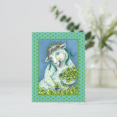 ST. PATRICK'S DAY IRISH EWE, SHEEP & KLEEBLATTS POSTKARTE (Stehend Vorderseite)