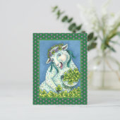 ST. PATRICK'S DAY IRISH EWE, SHEEP & KLEEBLATTS POSTKARTE (Stehend Vorderseite)