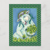 ST. PATRICK'S DAY IRISH EWE, SHEEP & KLEEBLATTS POSTKARTE (Vorderseite)