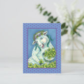 ST. PATRICK'S DAY IRISH EWE, SHEEP & KLEEBLATTS POSTKARTE (Stehend Vorderseite)