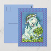 ST. PATRICK'S DAY IRISH EWE, SHEEP & KLEEBLATTS POSTKARTE (Vorne/Hinten)