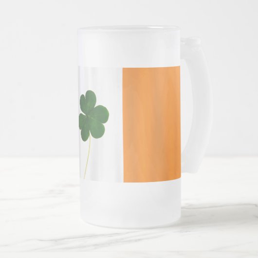 St. Patrick's Day Irish Flag Kleeblatt Irland Tass Mattglas Bierglas (VorderseiteRechts)