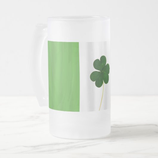 St. Patrick's Day Irish Flag Kleeblatt Irland Tass Mattglas Bierglas (Vorderseite Links)
