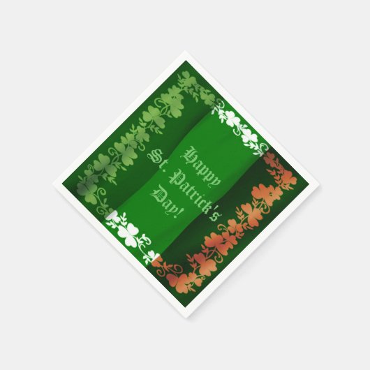 St. Patrick's Day Irish Flag Kleeblatt Napkins Serviette (Ecke)