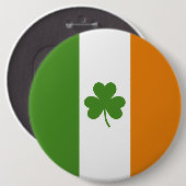 St Patrick's Day Irish Flag mit Kleeblatt Clover Button (Vorne & Hinten)