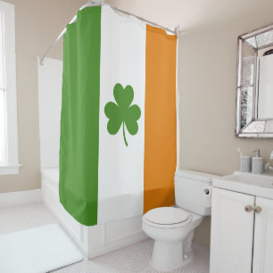 St Patrick's Day Irish Flag mit Kleeblatt Clover Duschvorhang