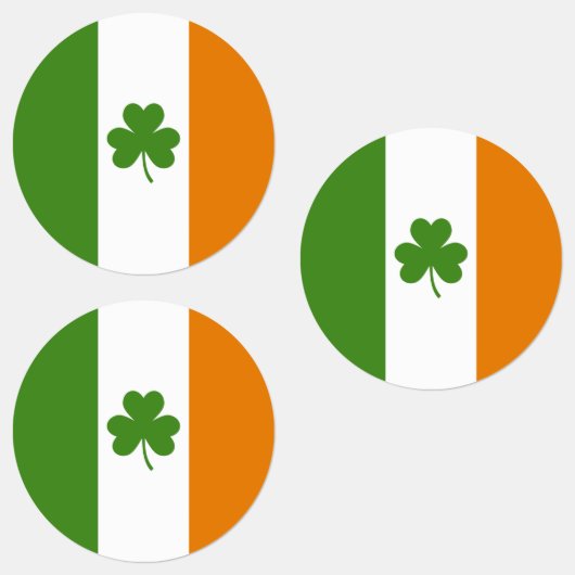 St Patrick's Day Irish Flag mit Kleeblatt Clover Etiketten (Gruppe)