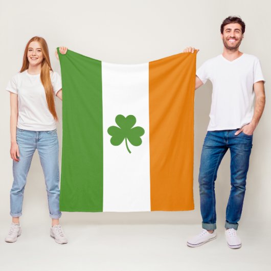 St Patrick's Day Irish Flag mit Kleeblatt Clover Fleecedecke (Beispiel)