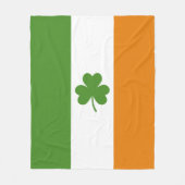 St Patrick's Day Irish Flag mit Kleeblatt Clover Fleecedecke (Vorderseite)