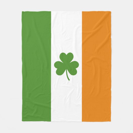 St Patrick's Day Irish Flag mit Kleeblatt Clover Fleecedecke (Vorderseite)