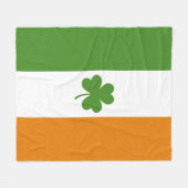 St Patrick's Day Irish Flag mit Kleeblatt Clover Fleecedecke (Vorderseite (Horizontal))