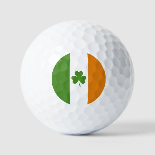St Patrick's Day Irish Flag mit Kleeblatt Clover Golfball (Vorderseite)