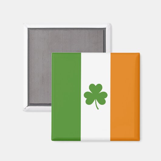 St Patrick's Day Irish Flag mit Kleeblatt Clover Magnet (Vorderseite/Rückseite)