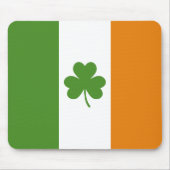 St Patrick's Day Irish Flag mit Kleeblatt Clover Mousepad (Vorne)