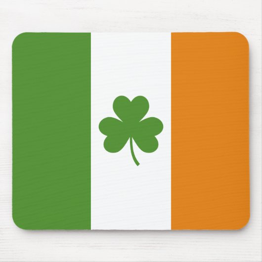 St Patrick's Day Irish Flag mit Kleeblatt Clover Mousepad (Vorne)