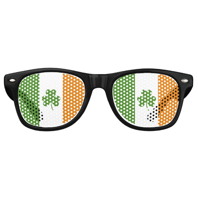 St Patrick's Day Irish Flag mit Kleeblatt Clover Partybrille (Vorderseite)