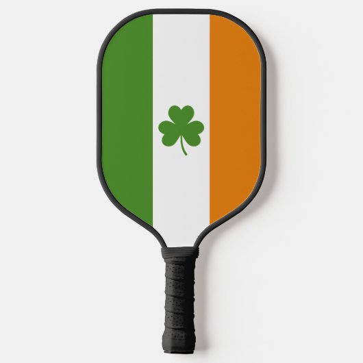 St Patrick's Day Irish Flag mit Kleeblatt Clover Pickleball Schläger (Rückseite)