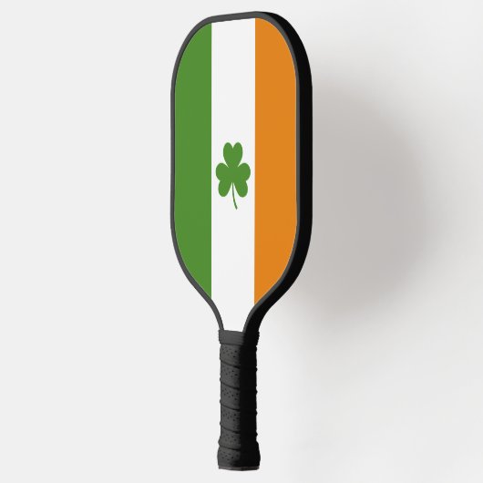 St Patrick's Day Irish Flag mit Kleeblatt Clover Pickleball Schläger (Links)