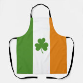 St Patrick's Day Irish Flag mit Kleeblatt Clover Schürze (Vorderseite)