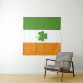 St Patrick's Day Irish Flag mit Kleeblatt Clover Wandteppich (Beispiel (Horizontal))