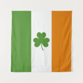 St Patrick's Day Irish Flag mit Kleeblatt Clover Wandteppich (Vorderseite)