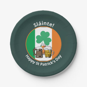 St Patricks Day Irish Flag Pappteller