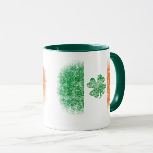 St. Patrick's Day Irish Flag Tasse (VorderseiteRechts)