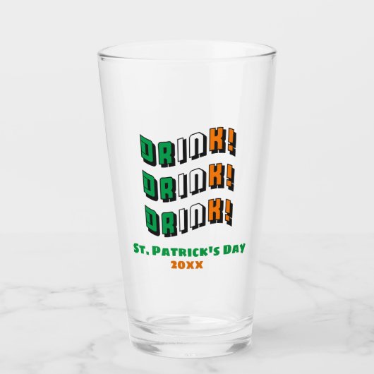 St Patricks Day Irish Funny Drink Beer Pint Glas (Vorderseite)