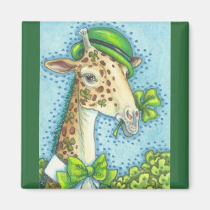ST. PATRICK'S DAY IRISH GIRAFFE MAGNET Square
