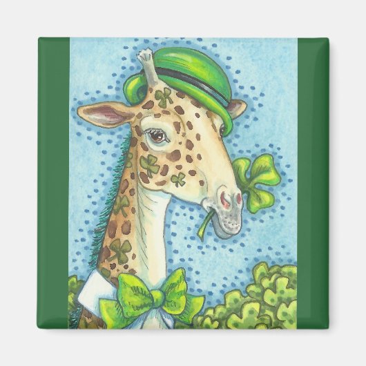 ST. PATRICK'S DAY IRISH GIRAFFE MAGNET Square (Vorne)