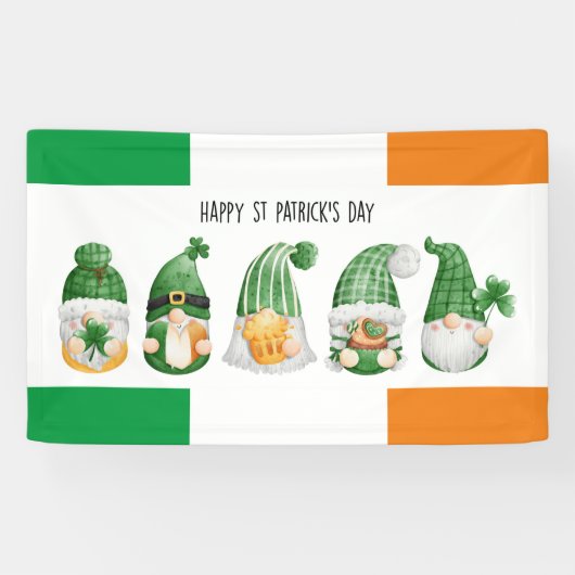 St. Patrick's Day Irish Gnomes Banner (Horizontal)