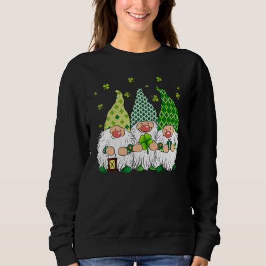 St Patricks Day Irish Gnomes Leprechauns Funky St Sweatshirt (Vorderseite)