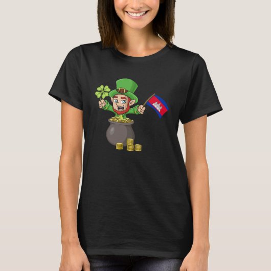 St Patricks Day Irish Green Cambodia Khmer Cambodi T-Shirt (Vorderseite)