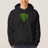 St. Patrick's Day Irish Green glitzerndes Herz Hoodie (Vorderseite)