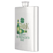 St. Patrick's Day Irish Green Glück Kleeblatt Flachmann (Links)