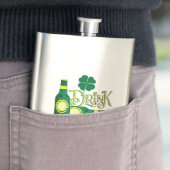 St. Patrick's Day Irish Green Glück Kleeblatt Flachmann (Beispiel)