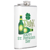 St. Patrick's Day Irish Green Glück Kleeblatt Flachmann (Rechts)