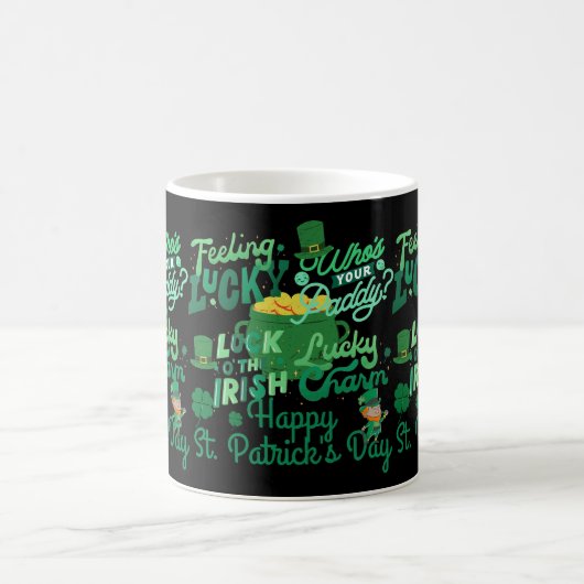 St. Patrick's Day Irish Green Glück Kleeblatt Kaffeetasse (Mittel)