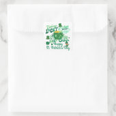 St. Patrick's Day Irish Green Glück Kleeblatt Quadratischer Aufkleber (Tasche)