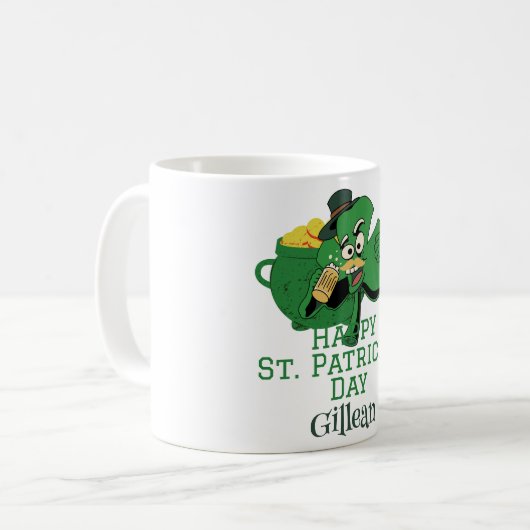 St. Patrick's Day Irish Green hat Glück Kleeblatt  Kaffeetasse (Vorderseite Links)
