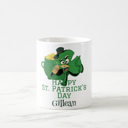 St. Patrick's Day Irish Green hat Glück Kleeblatt Kaffeetasse (Mittel)