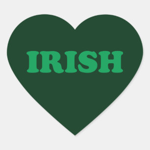 St. Patrick's Day Irish Green Herz-Aufkleber