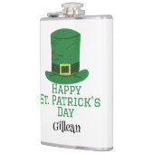 St. Patrick's Day Irish Green Hut Glück Kleeblatt Flachmann (Links)