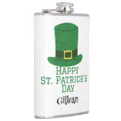 St. Patrick's Day Irish Green Hut Glück Kleeblatt Flachmann (Rechts)