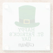 St. Patrick's Day Irish Green Hut Glück Kleeblatt Glasuntersetzer (Rückseite)