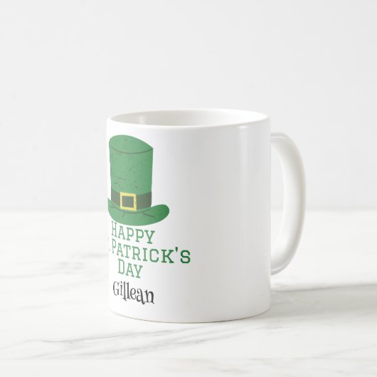 St. Patrick's Day Irish Green Hut Glück Kleeblatt Kaffeetasse (VorderseiteRechts)